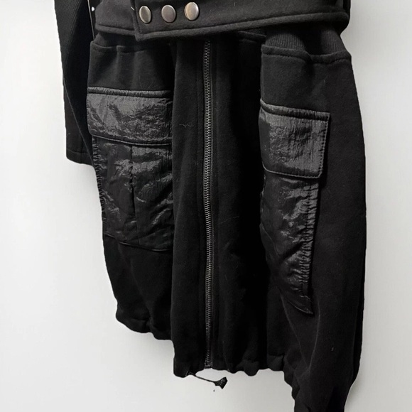 Theme Zip Up Belted Black Jacket Size M - Picture 8 of 14